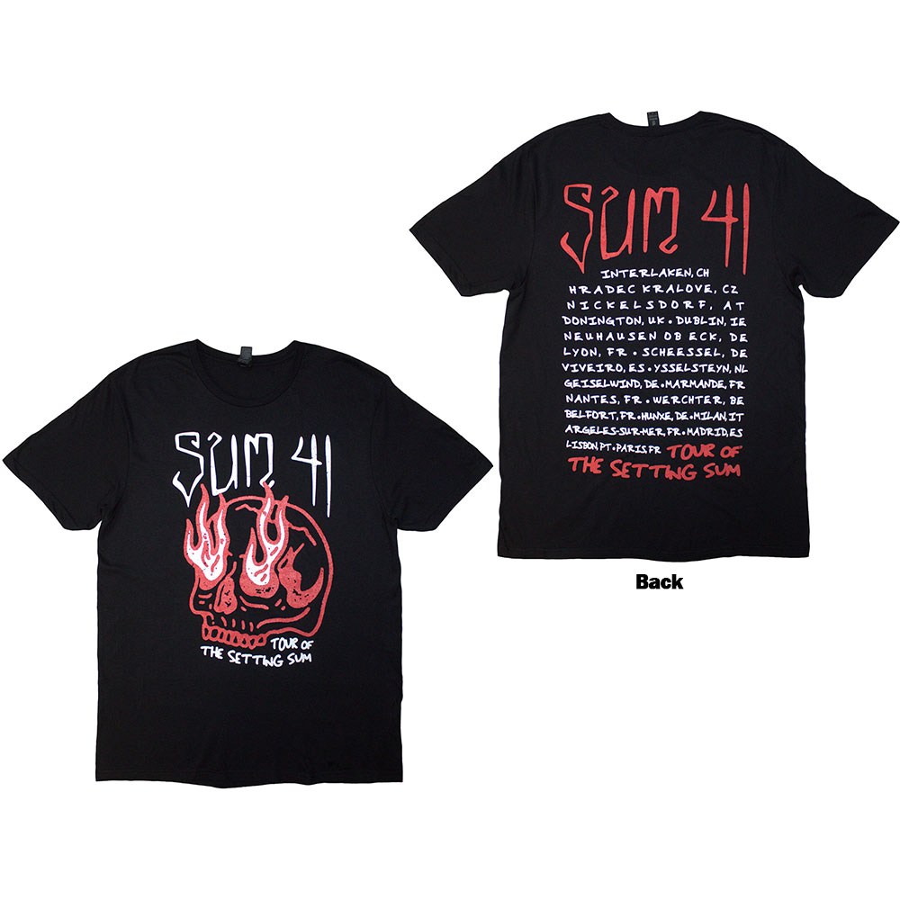 Sum 41 - Tour '24 Skull Heren Tshirt - Zwart